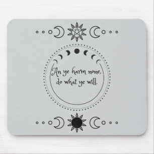 Harm None Wicca Mousepad