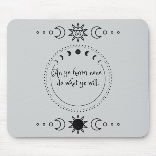 Harm None Wicca Mousepad (Vorne)