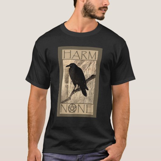 Harm None Wiccan Black Unisex Short Sleeve Modern T-Shirt (Vorderseite)