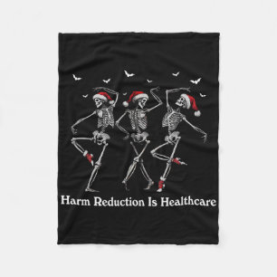 Harm Reduction Skeleton Tanzen Weihnachtsüberdosis Fleecedecke