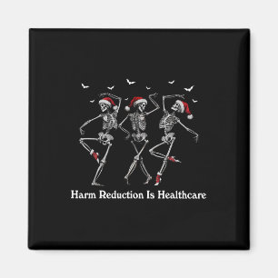 Harm Reduction Skeleton Tanzen Weihnachtsüberdosis Magnet