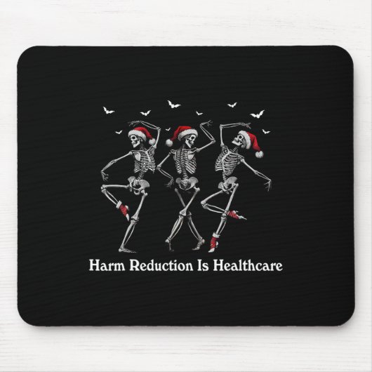 Harm Reduction Skeleton Tanzen Weihnachtsüberdosis Mousepad (Vorne)