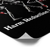 Harm Reduction Skeleton Tanzen Weihnachtsüberdosis Poster (Ecke)