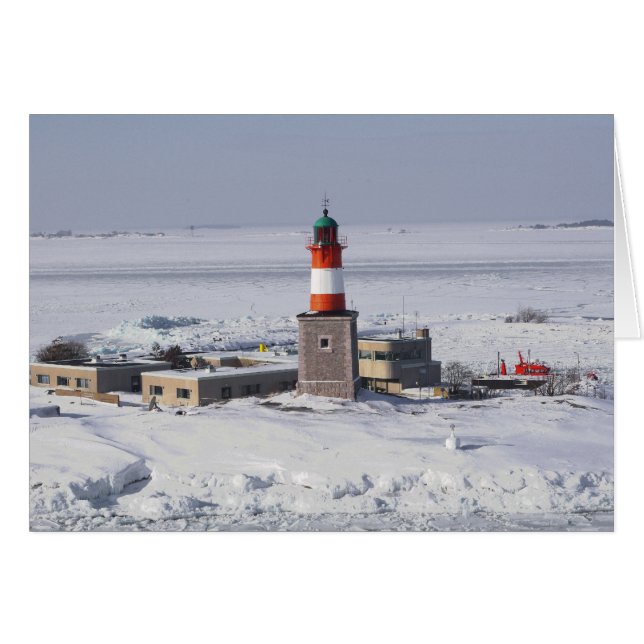 Harmaja Leuchtturm in Karte Eis-Helsinkis Finnland (Vorderseite (Horizontal))