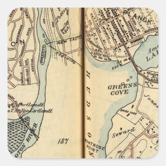 Harmon Park, New York Quadratischer Aufkleber (Vorderseite)