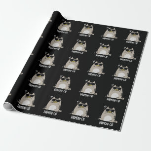 Harmoni-cat Funny Harmonica Cat Pun Dark BG Geschenkpapier