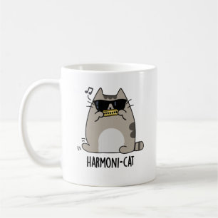 Harmoni-cat Funny Harmonica Cat Pun Kaffeetasse