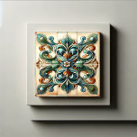 Harmonic Fleur Tile Ensemble Fliese<br><div class="desc">Dieses wunderbare Fliesenmuster, das "Harmonic Fleur Tile Ensemble" genannt wird, bietet eine zeitlose Eleganz, die die komplexen natürlichen Formen der Jugendstil-Ära würdigt. Perfekte Symmetrie trifft auf Bio Schönheit, mit jeder Kurve und Farbe, die sorgfältig darauf ausgelegt sind, das Wesen der stilisierten Blumen zu erfassen. Die reichhaltige Palette an Blues, Grüntönen...</div>