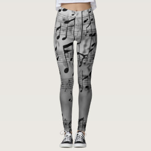 Harmonic Shades: Graue Mode Inspiriert durch Music Leggings