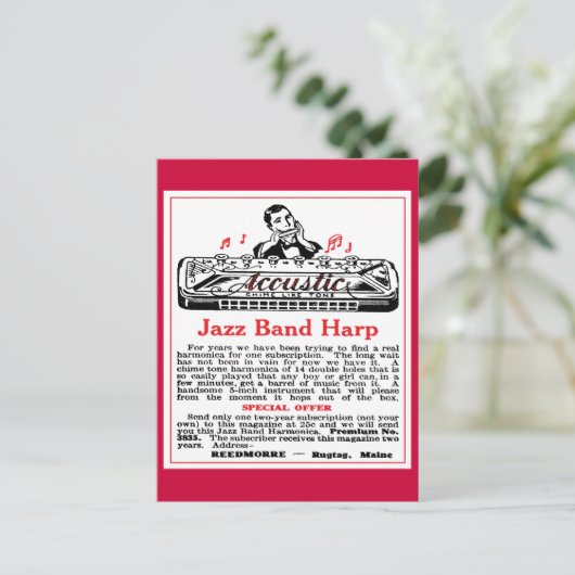 Harmonica Ad Postcard Postkarte (Stehend Vorderseite)