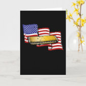 Harmonica America Flag Karte (Gelbe Blume)