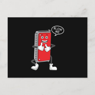 Harmonica Blow Me Blues Jazz Instrument Band Gesch Postkarte