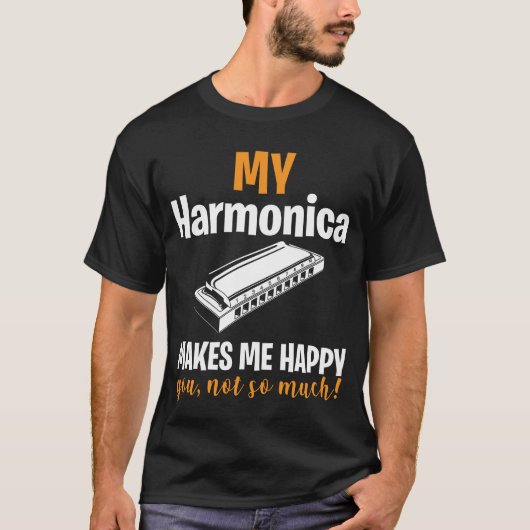 Harmonica Blues Musikinstrument T-Shirt (Vorderseite)