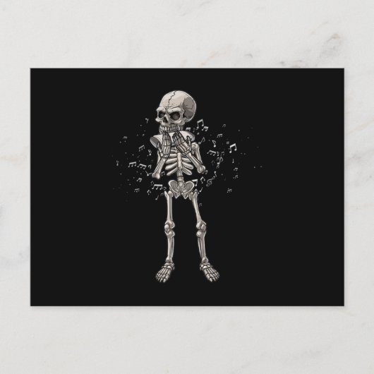 Harmonica Blues Skull Instrument Acoustic Gift Postkarte (Vorderseite)