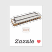Harmonica Cartoon Illustration Aufkleber (Blatt)