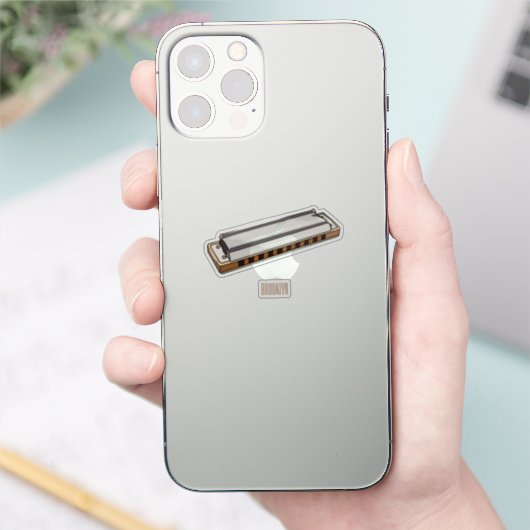 Harmonica Cartoon Illustration Aufkleber (Telefon)