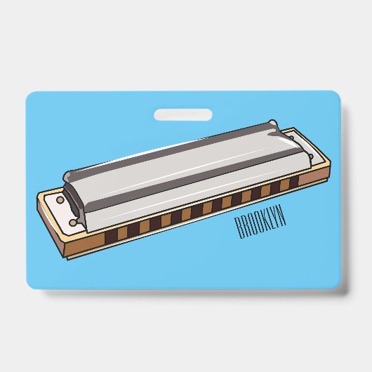 Harmonica Cartoon Illustration Ausweis (Vorderseite)
