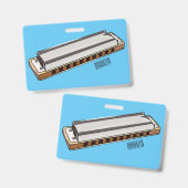 Harmonica Cartoon Illustration Ausweis (Vorder- & Rückseite)