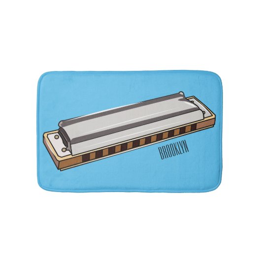 Harmonica Cartoon Illustration Badematte (Vorderseite)