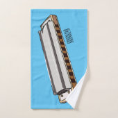 Harmonica Cartoon Illustration Badhandtuch Set (Handtuch)