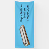 Harmonica Cartoon Illustration Banner (Vertikal)