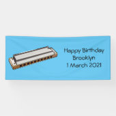 Harmonica Cartoon Illustration Banner (Horizontal)