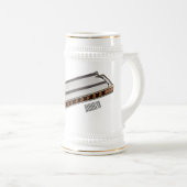 Harmonica Cartoon Illustration Bierglas (VorderseiteRechts)