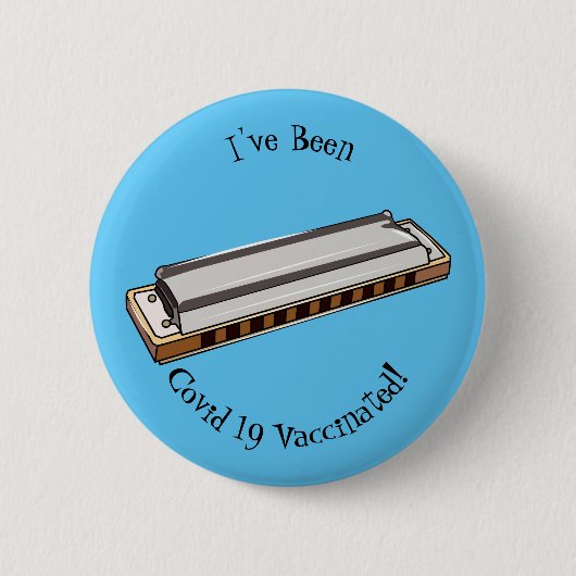 Harmonica Cartoon Illustration Button (Vorderseite)
