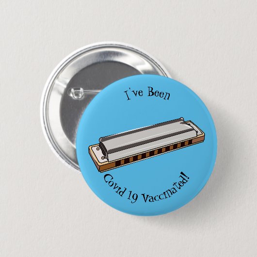 Harmonica Cartoon Illustration Button (Vorne & Hinten)