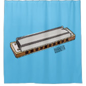 Harmonica Cartoon Illustration Duschvorhang (Vorderseite)