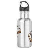 Harmonica Cartoon Illustration Edelstahlflasche (Rückseite)