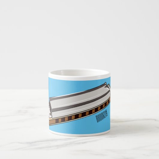 Harmonica Cartoon Illustration Espressotasse (Vorderseite)