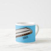 Harmonica Cartoon Illustration Espressotasse (Vorderseite Rechts)