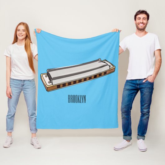 Harmonica Cartoon Illustration Fleecedecke (Beispiel)