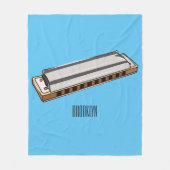 Harmonica Cartoon Illustration Fleecedecke (Vorderseite)