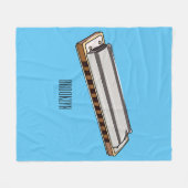 Harmonica Cartoon Illustration Fleecedecke (Vorderseite (Horizontal))