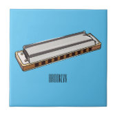 Harmonica Cartoon Illustration Fliese (Vorderseite)