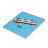 Harmonica Cartoon Illustration Fliese (Seite)