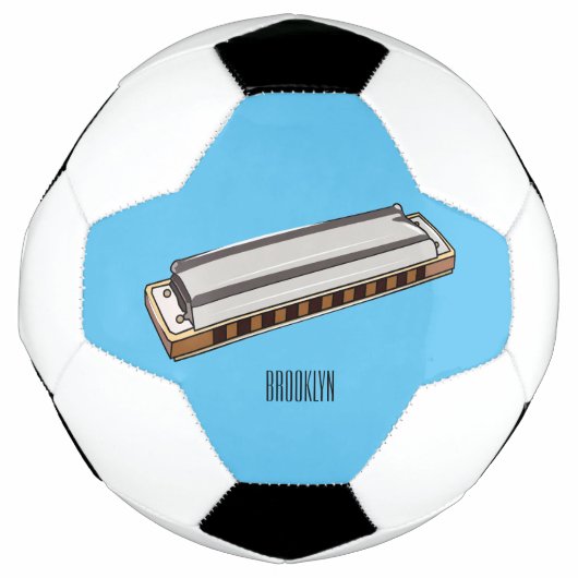 Harmonica Cartoon Illustration Fußball (Vorderseite)