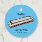 Harmonica Cartoon Illustration Geschenkanhänger (Rückseite)