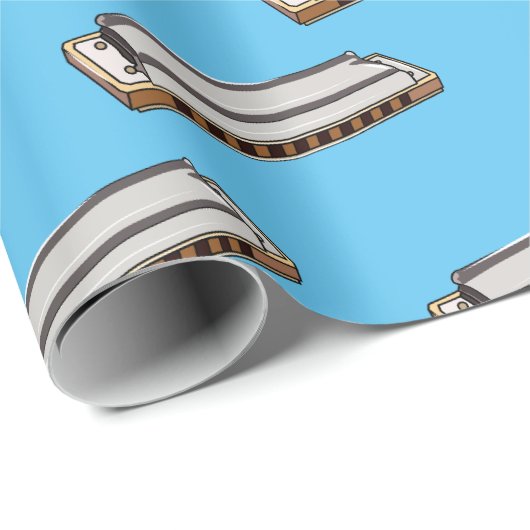 Harmonica Cartoon Illustration Geschenkpapier (Rolleneckpunkt)