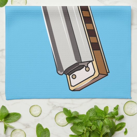 Harmonica Cartoon Illustration Geschirrtuch (Gefaltet)