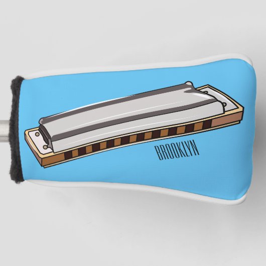 Harmonica Cartoon Illustration Golf Headcover (Vorderseite)