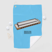 Harmonica Cartoon Illustration Golfhandtuch (Insitu)