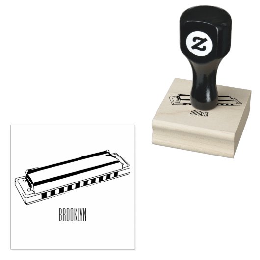 Harmonica Cartoon Illustration Gummistempel (Stempel)