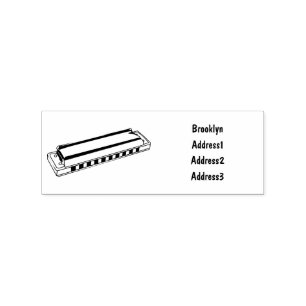 Harmonica Cartoon Illustration Gummistempel