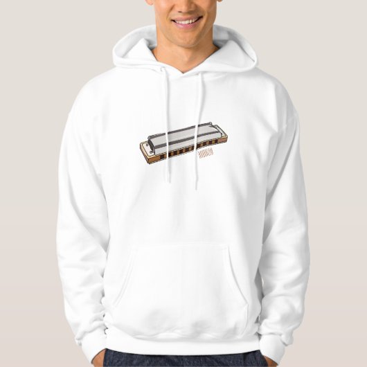 Harmonica Cartoon Illustration Hoodie (Vorderseite)