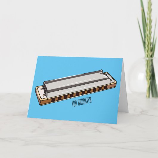 Harmonica Cartoon Illustration Karte (Vorderseite)