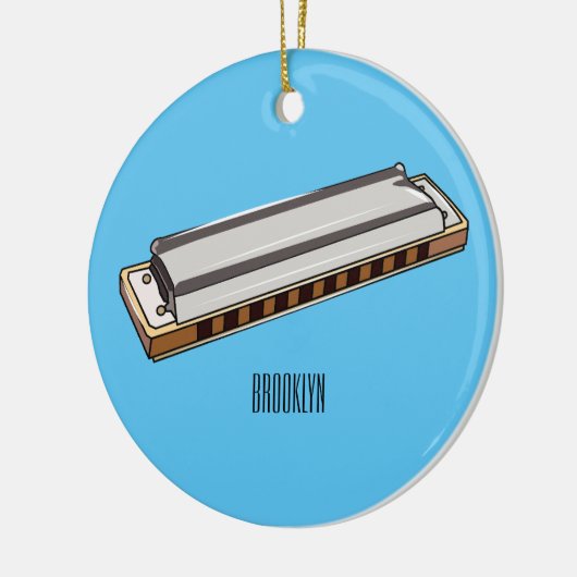 Harmonica Cartoon Illustration Keramik Ornament (Links)