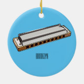 Harmonica Cartoon Illustration Keramik Ornament (Hinten)